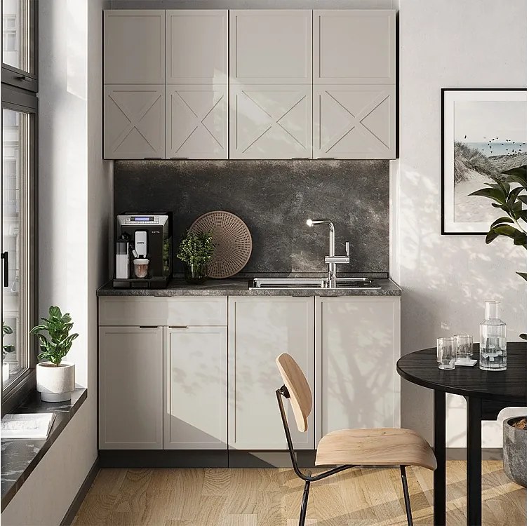 Pojedyncza kuchnia szary/beżowy/antracytowy 140x46x81.6 fame-line