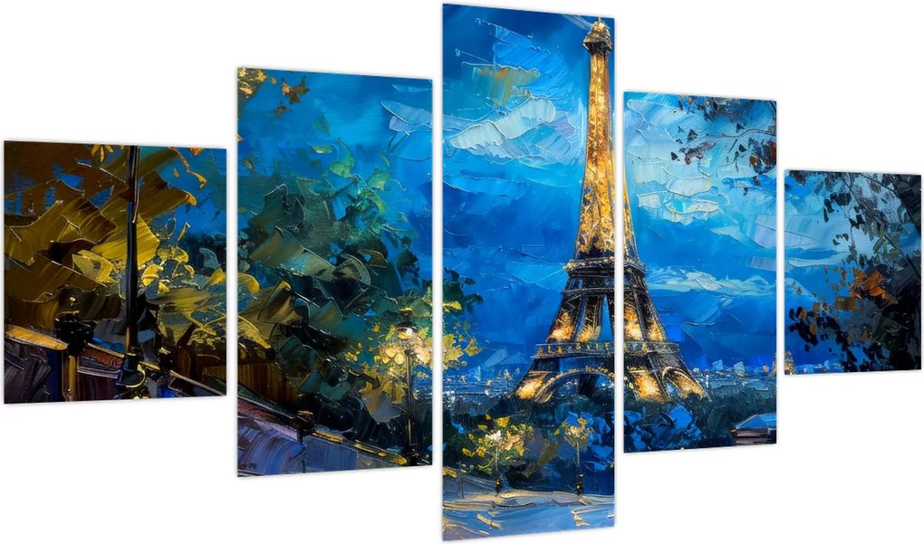 Obraz - Obraz olejny przedstawiający wieżę Eiffla (125x70 cm)