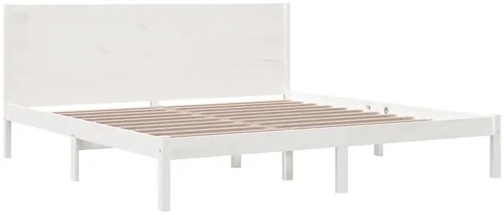Białe dwuosobowe łóżko drewniane 200x200 F7-N34