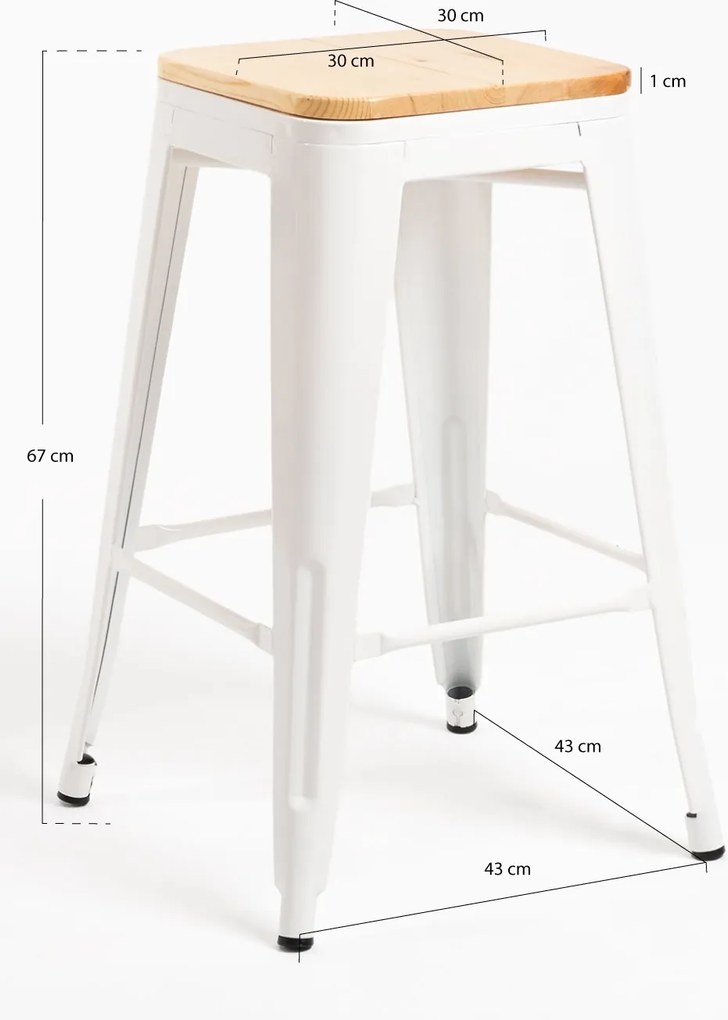 Stoek Torix niski z naturalnego drewna