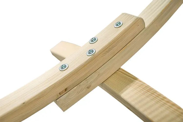 Drewniany hamak do ogrodu ze stelażem ecru K2-Z89