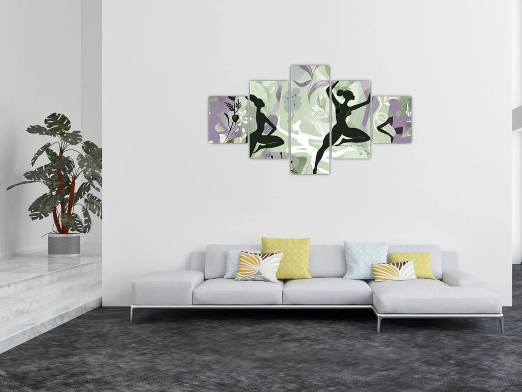 Obraz - Ilustracja przedstawiająca tancerzy (125x70 cm)