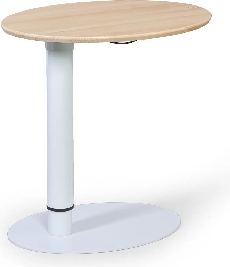 Owalny stół regulowany z zaokrąglonymi rogami, klon, 50 × 65 cm