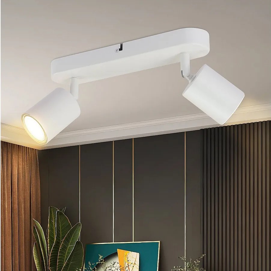 NETTLIFE 2 punkty czarna lampa sufitowa do przedpokoju GU10 nowoczesna obrotowa lampa ścienna do salonu kuchnia sypialnia jadalnia