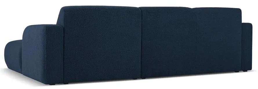 Ciemnoniebieski narożnik z materiału bouclé (prawostronny) Molino – Micadoni Home