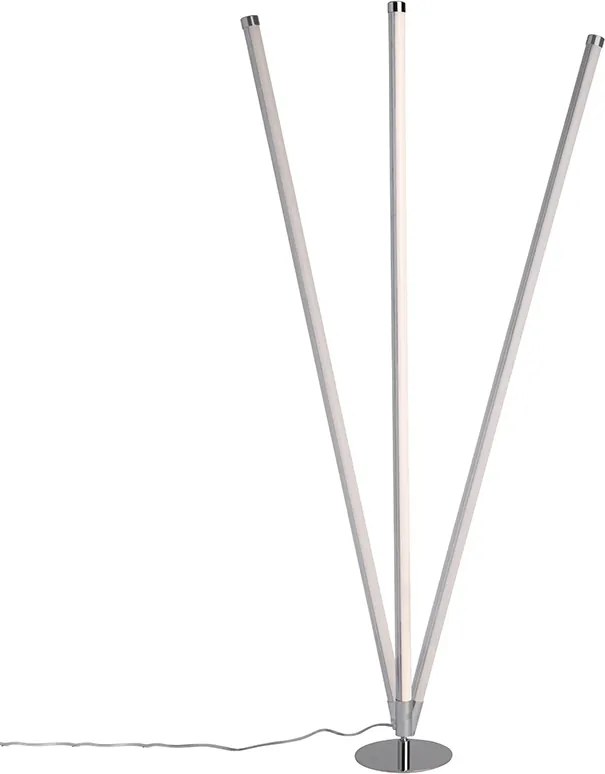 Zestaw 2 nowoczesnych lamp podłogowych LED chrom - Line-up