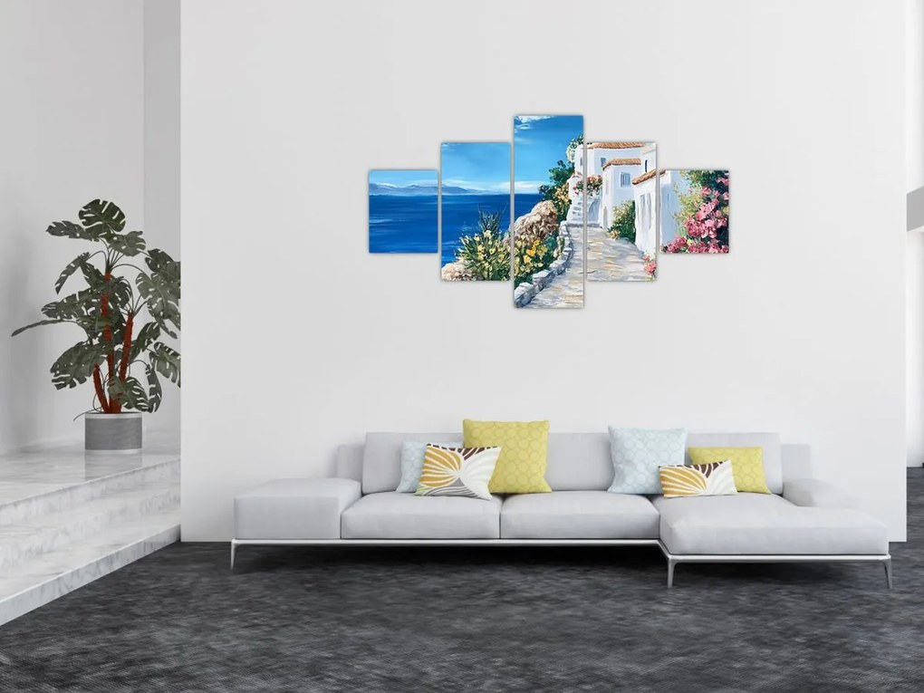 Obraz - Uliczka nad morzem (125x70 cm)
