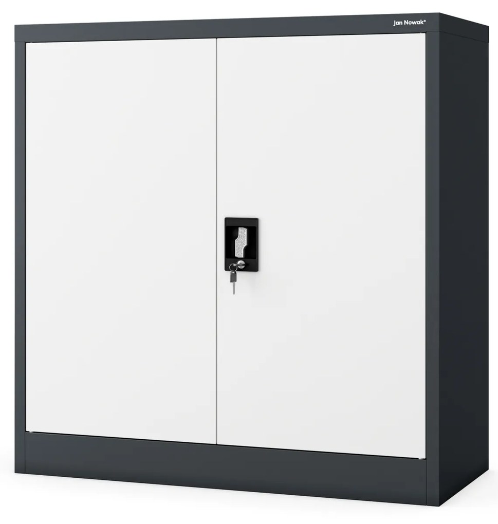 Szafka na akta osobowe BEATA, 900 x 930 x 400 mm, antracytowo-biała