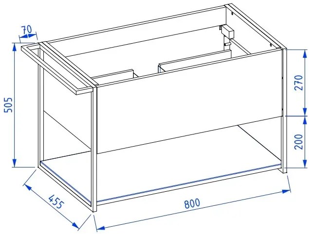 Szafka pod umywalkę LOV 80 cm biały połysk KROFAM