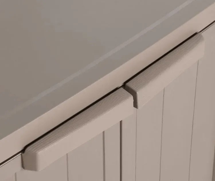 Brązowa szafka z 2 półkami na balkon i do garażu - Kermi 3X