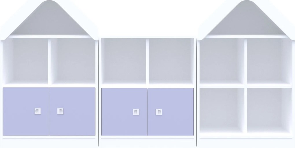 Zestaw niskich szafek przedszkolnych Blox Colours 6, fronty pastelowe fioletowe