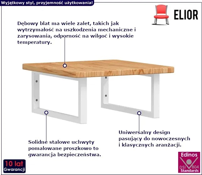 Jasnobrązowa półka białe uchwyty 50x50 - Bafo