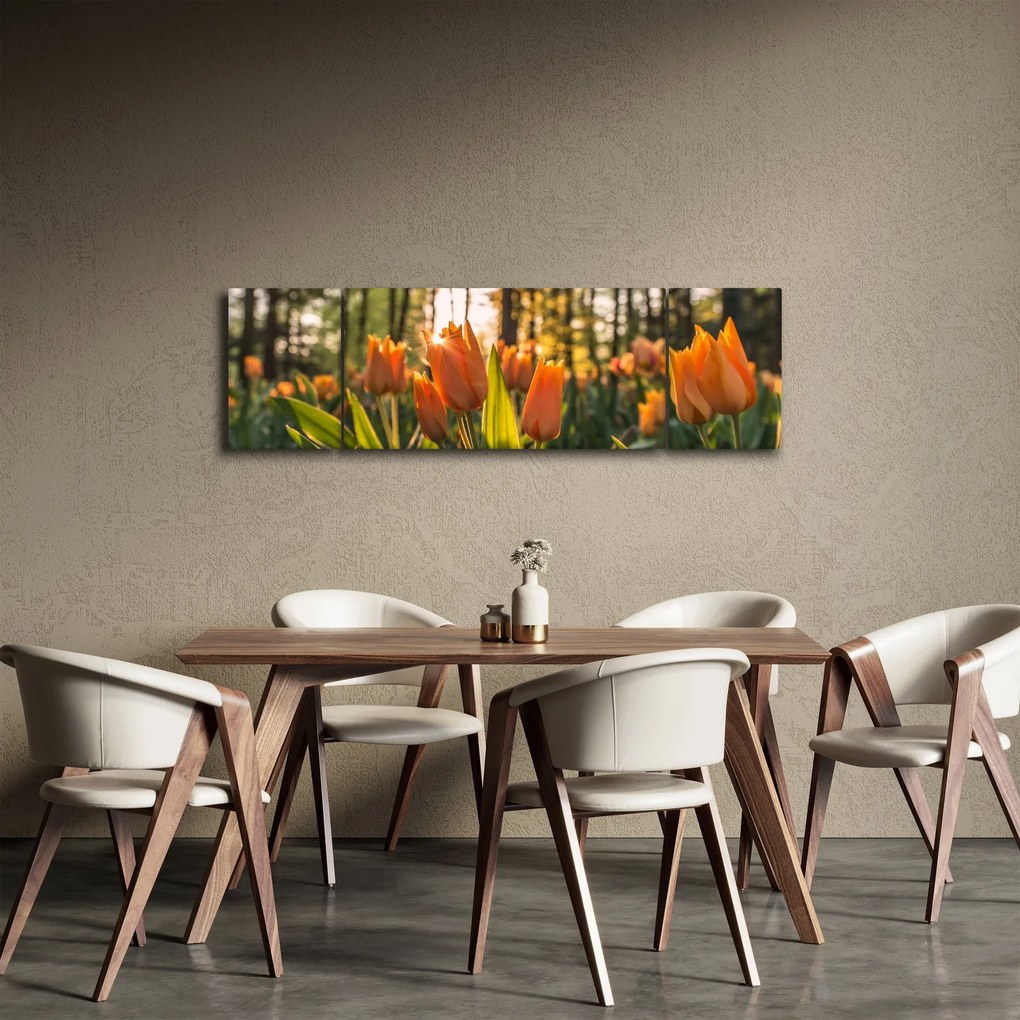 Obraz - kwiaty tulipanów (170x50 cm)