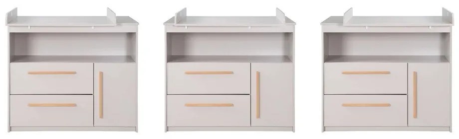 Jasnoszara komoda dziecięca z przewijakiem 107x98x75 cm Lea – Roba