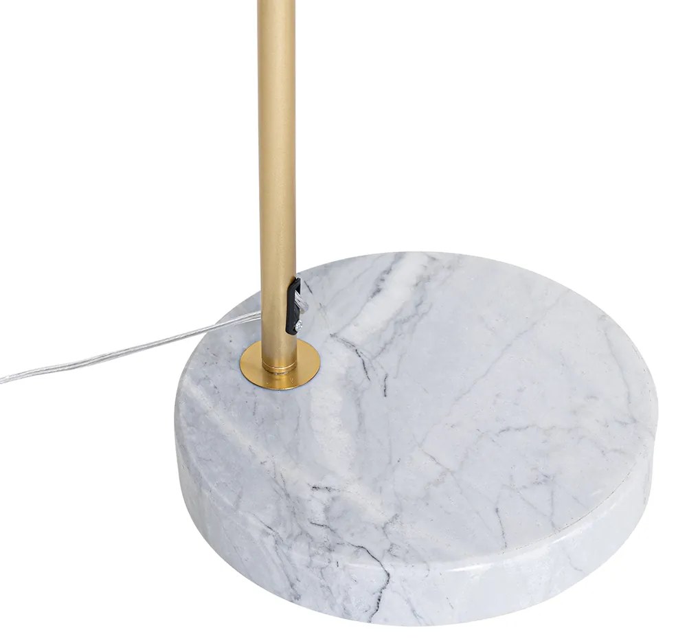 Nowoczesna lampa łukowa mosiądz z przezroczystym szkłem - Arc