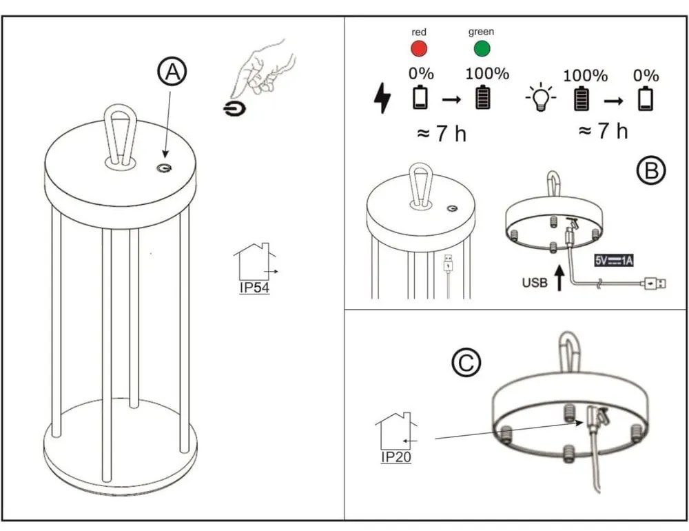 Czarna lampa stołowa LED (wysokość 36 cm) Kante – Fischer & Honsel