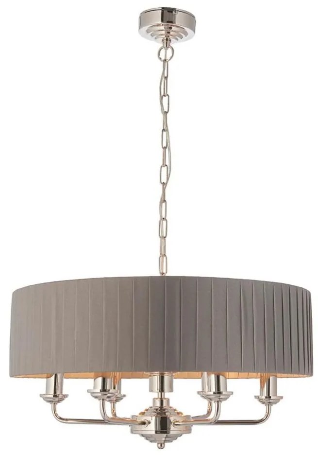 Endon 94397 - Żyrandol na łańcuchu HIGHCLERE 6xE14/40W/230V szary/chrom błyszczący