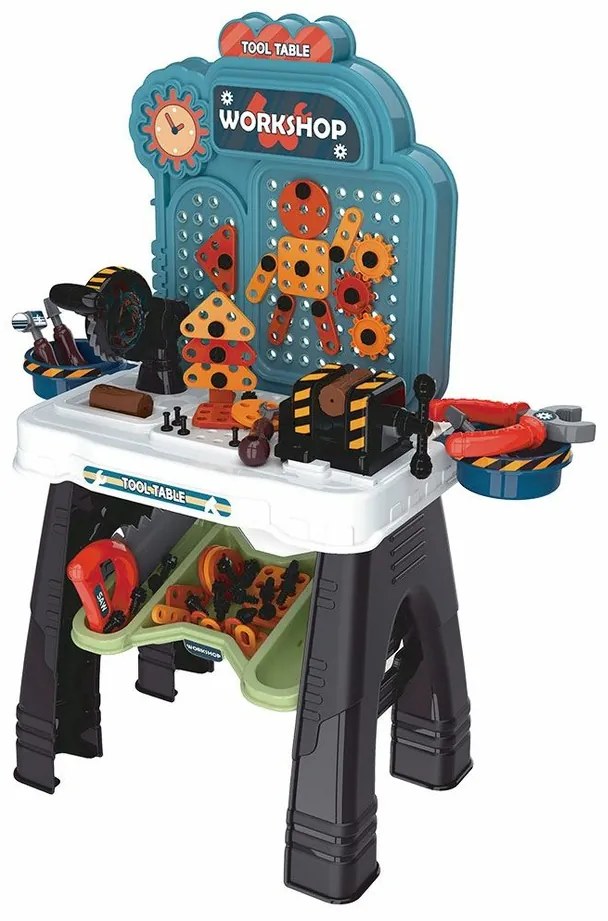 Baby Mix Warsztat dla dzieci z narzędziami,niebieski, 66,5 x 55 x 26,5 cm