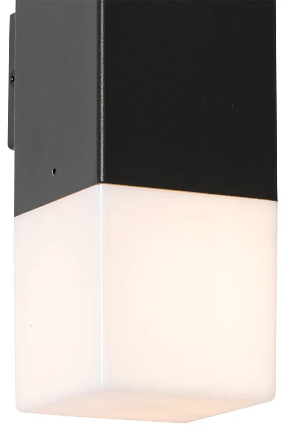 Zewnetrzna Lampa ścienna zewnętrzna czarna z opalem 2-światła IP44 - Denmark Nowoczesny Oswietlenie zewnetrzne