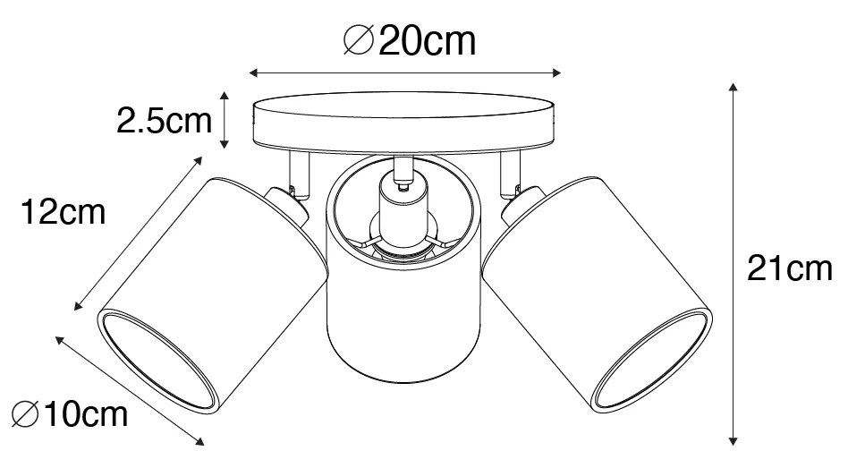 Nowoczesna czerń ze złotem 3-light - Lofty Nowoczesny Oswietlenie wewnetrzne