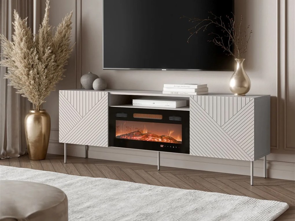 Szafka RTV z kominkiem Azynit Kaszmir II 190 EF