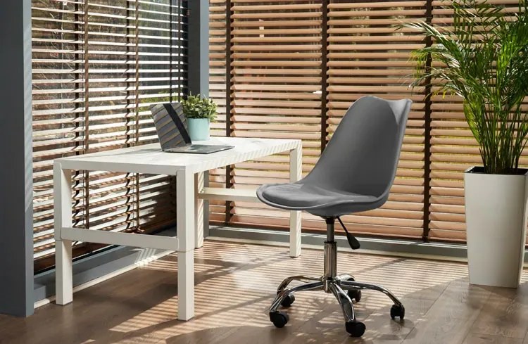 Szare krzesło na kółkach do biurka - Tunier 3X