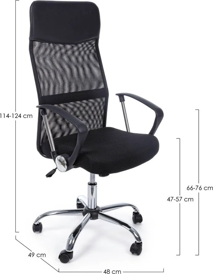 Czarne tapicerowane krzesło biurowe Dakar – Yes Everyday