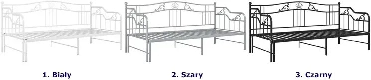 Metalowe rozkładane łóżko rustykalne kolor biały 90x200 cm S0-M79
