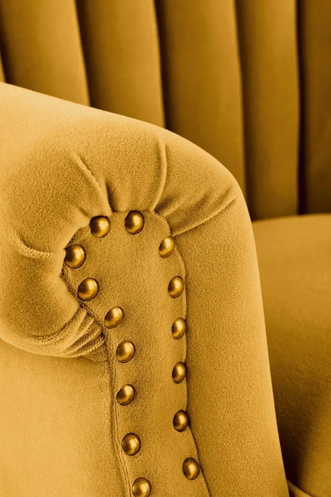 Fotel do salonu TITAN VELVET musztardowy HALMAR