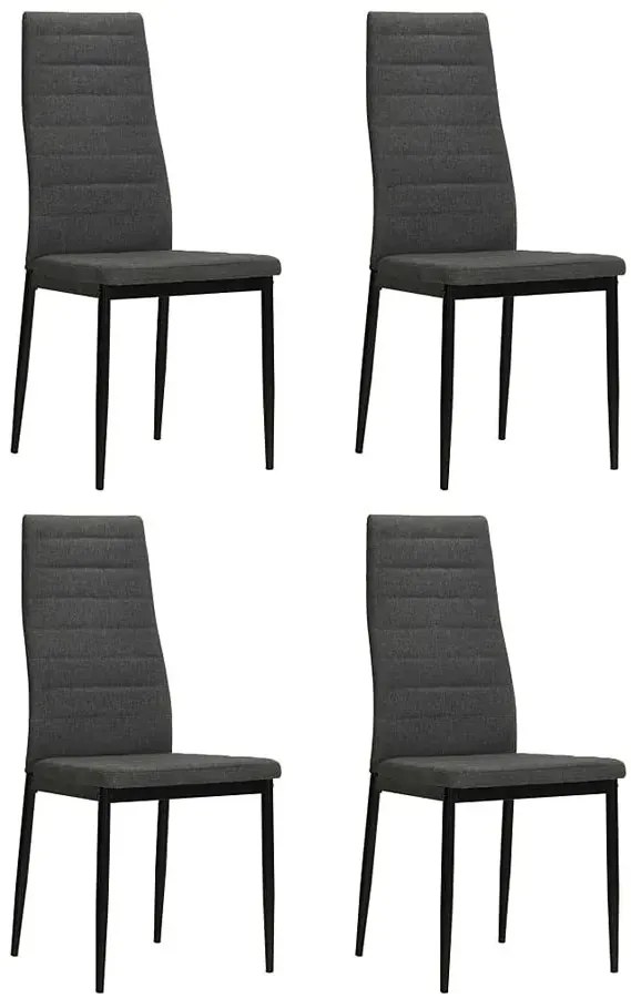 Komplet 4 ciemnoszarych minimalistycznych krzeseł - Chefer