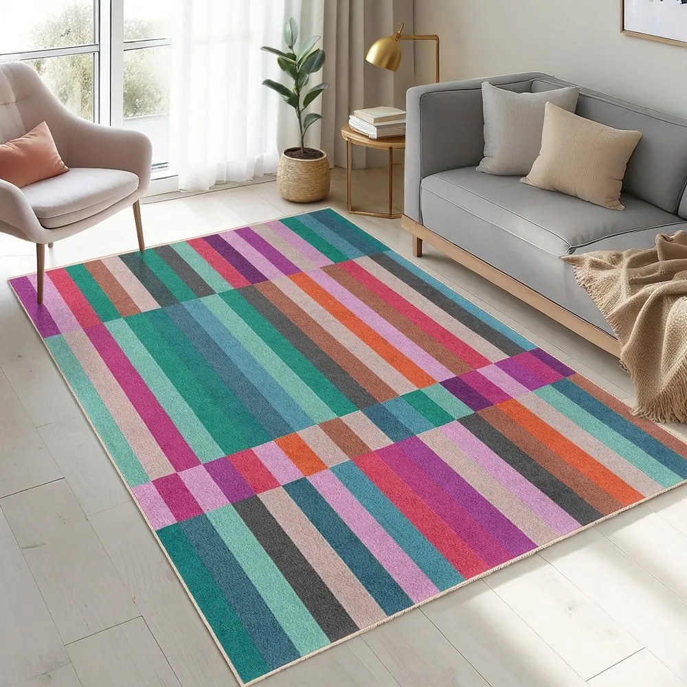 Turkusowy dywan odpowiedni do prania 60x100 cm Acid Rain – Mila Home
