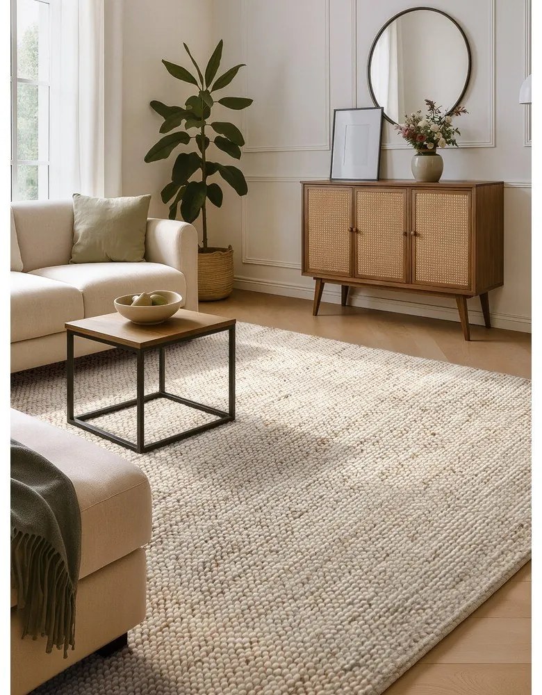 Beżowy dywan z mieszanki wełny tkany ręcznie 80x150 cm Peas – Villeroy&amp;Boch