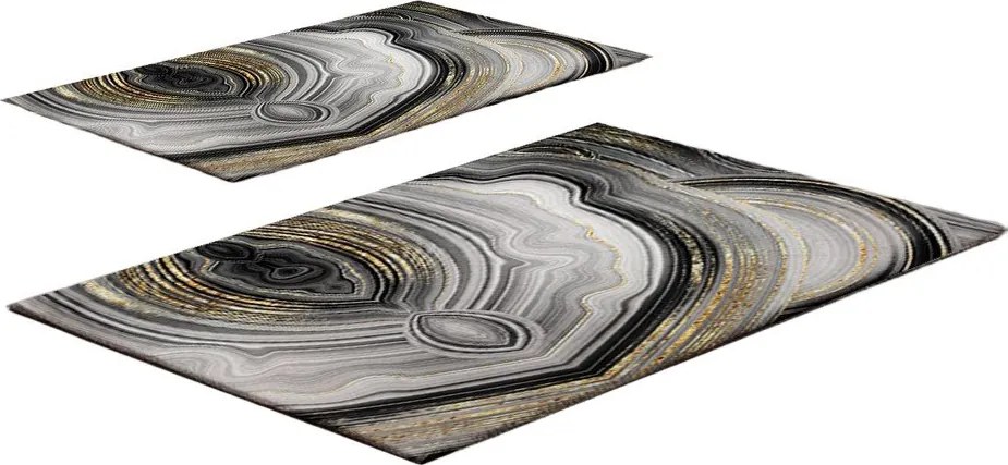 Dywaniki łazienkowe w szaro-złotym kolorze zestaw 2 szt. 60x100 cm CT – Foutastic