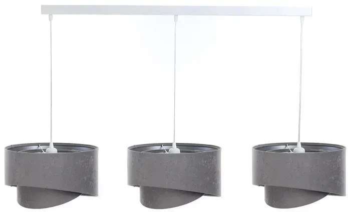 Szara asymetryczna lampa wisząca nad stół - 3X S501 H1-K59
