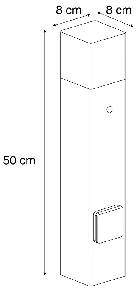 Zewnetrzna Przemysłowy słupek oświetleniowy zewnętrzny rdzawy brąz z przydymionym szkłem 50 cm z czujnikiem zmierzchu - DaniaPrzemysłowy Oswietlenie zewnetrzne