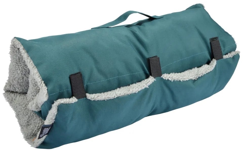 Niebieskie legowisko podróżne dla psów z materiału sherpa 80x50 cm Essentiel – Love Story