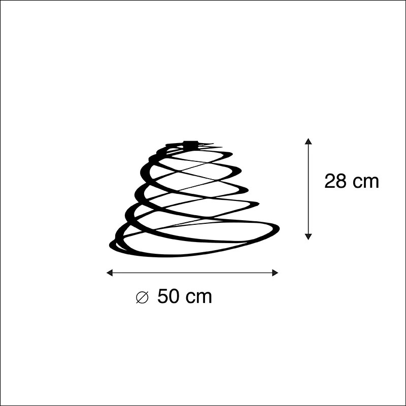 Klosz lampy stalowy czarny 50 cm - Spiral
