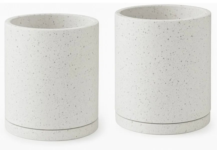 Zestaw 2 białych doniczek Bonami Selection Terrazzo, ø 26 cm