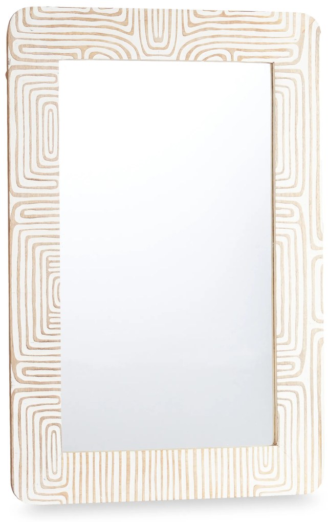 Lustro ścienne w drewnianej ramie mango LINES&CURVES, 60 x 90 cm