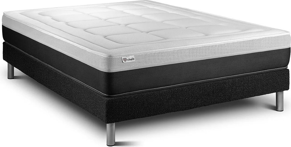 lózka z materacem FORM 150 x 190 cm Rama lózka Czarny