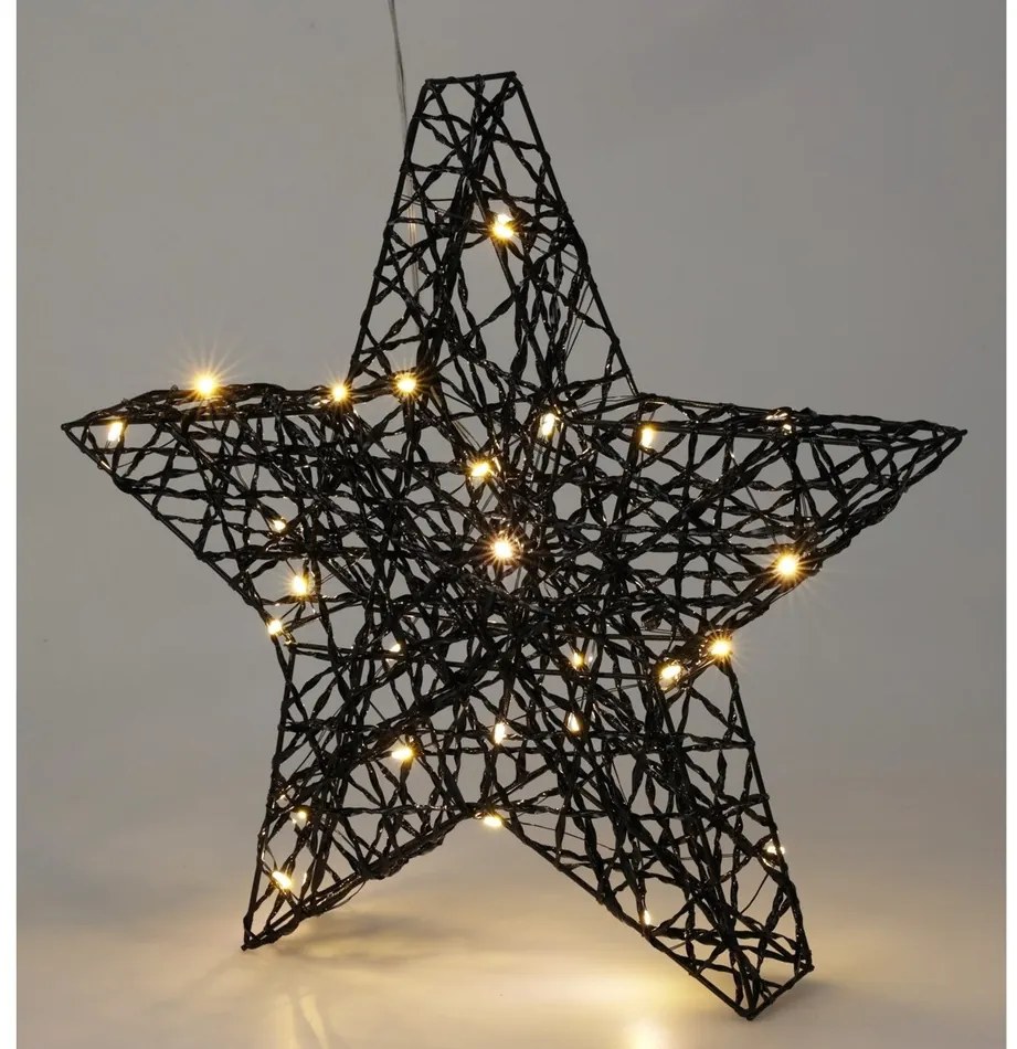 Gwiazda świąteczna LED Blackwire czarny, 30 x 30 cm