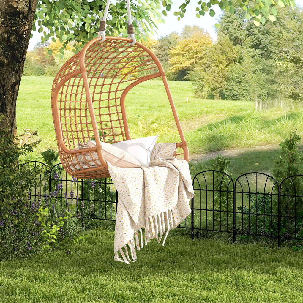 Outsunny Ogrodzenie ogrodowe, 8 elementów, metalowa rama dopasowująca się do kształtu, podział przestrzeni, 264x61 cm, Czarny