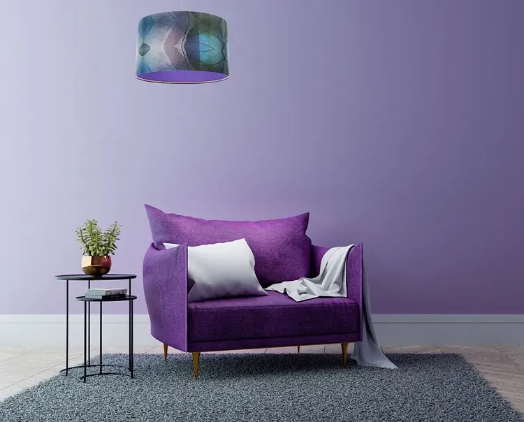 Fioletowa duża lampa wisząca do salonu - S389 L3-H15