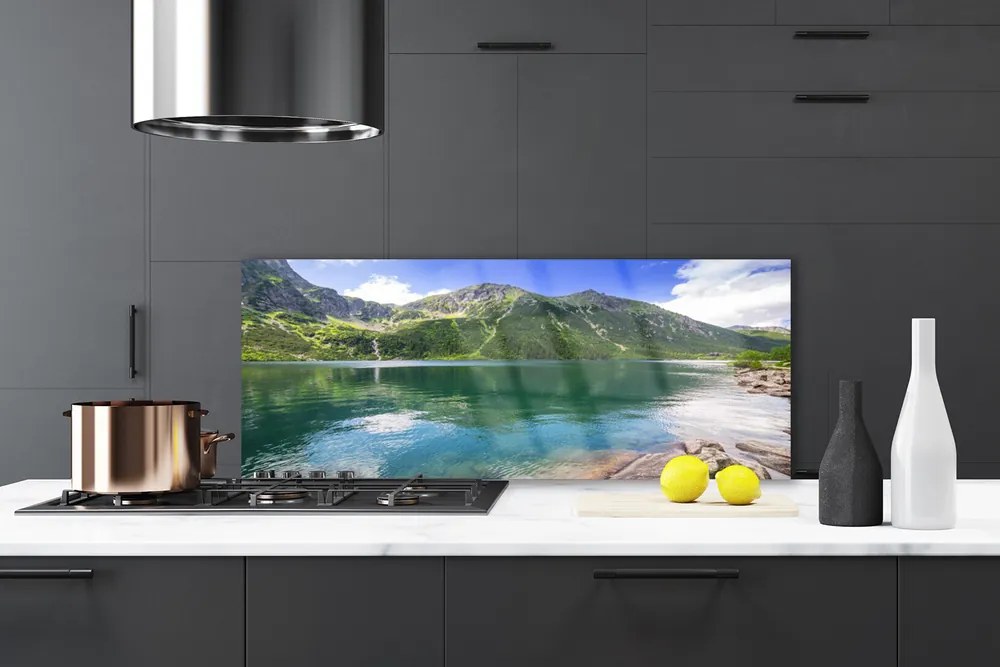 Panel Szklany do Kuchni Odbicie Gór W Lustrze Wody