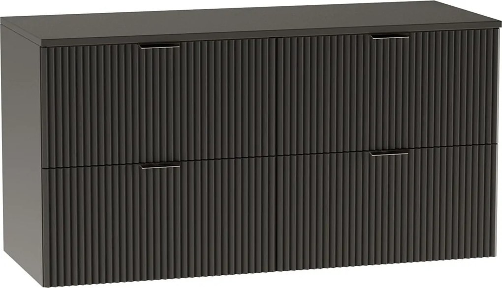 Szafka pod umywalkę WENA, ryflowane fronty, Willy, 120x60x47 cm, Czarna