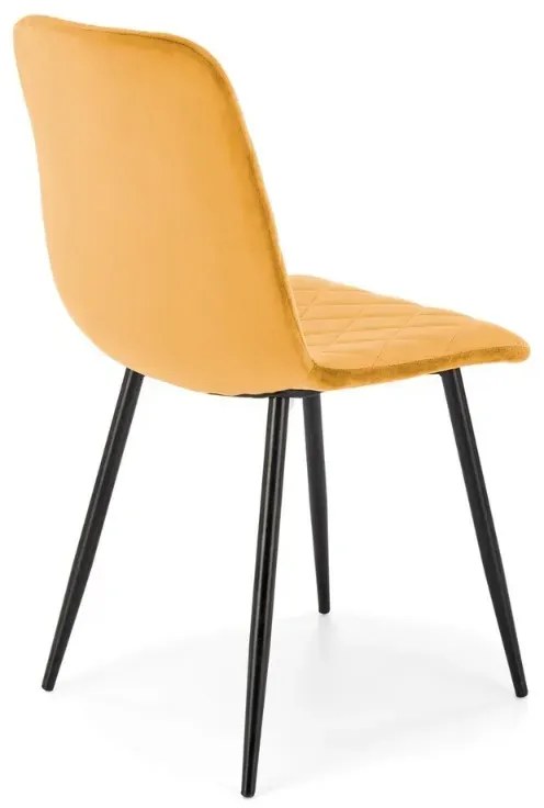 Krzesło tapicerowane K525 VELVET musztardowe HALMAR
