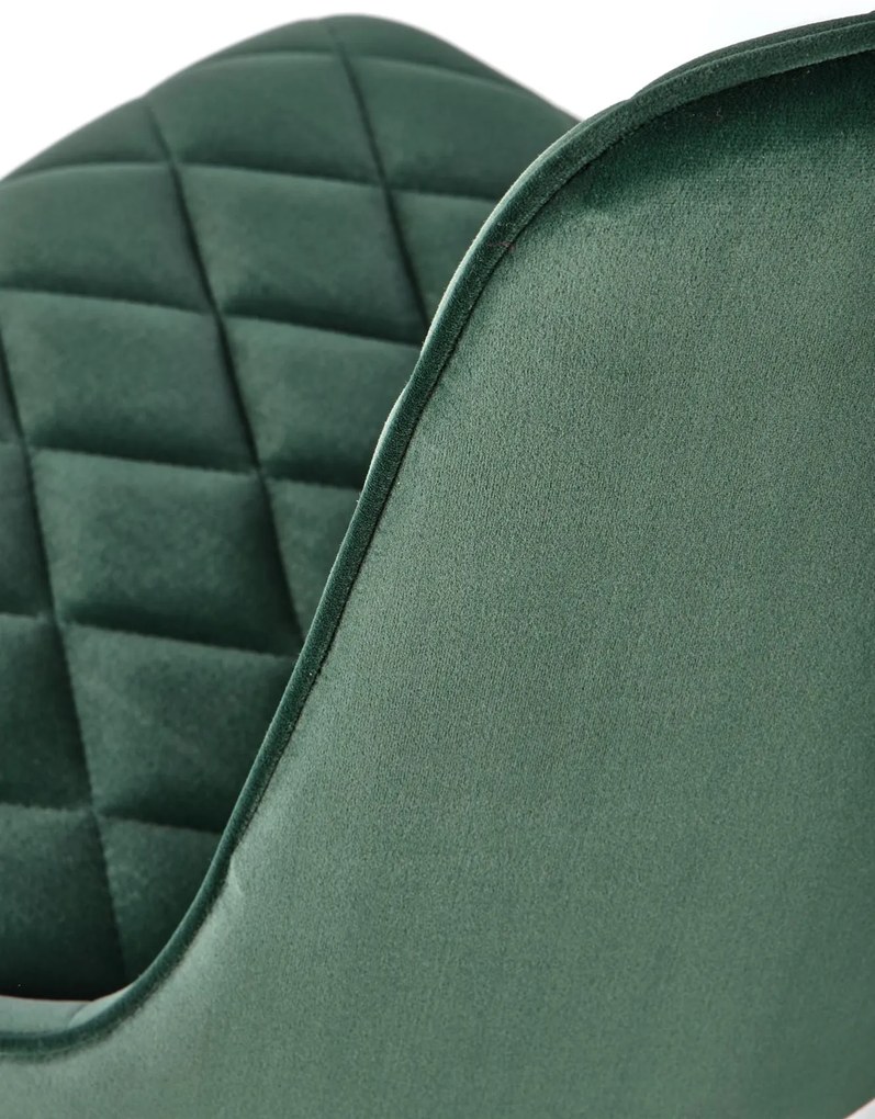 Krzesło ciemny zielony velvet, K450 nowoczesne, loftowe, wygodne, BLUVEL 78