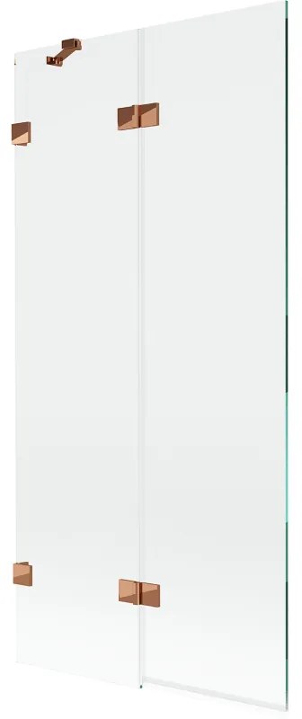 Mexen Lunar parawan nawannowy 2-skrzydłowy lewy 90 x 150 cm, transparent, różowe złoto - 897-090-100-60-00-L