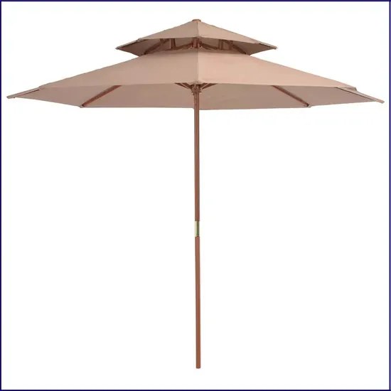 Dwupoziomowy parasol ogrodowy taupe - Baldar