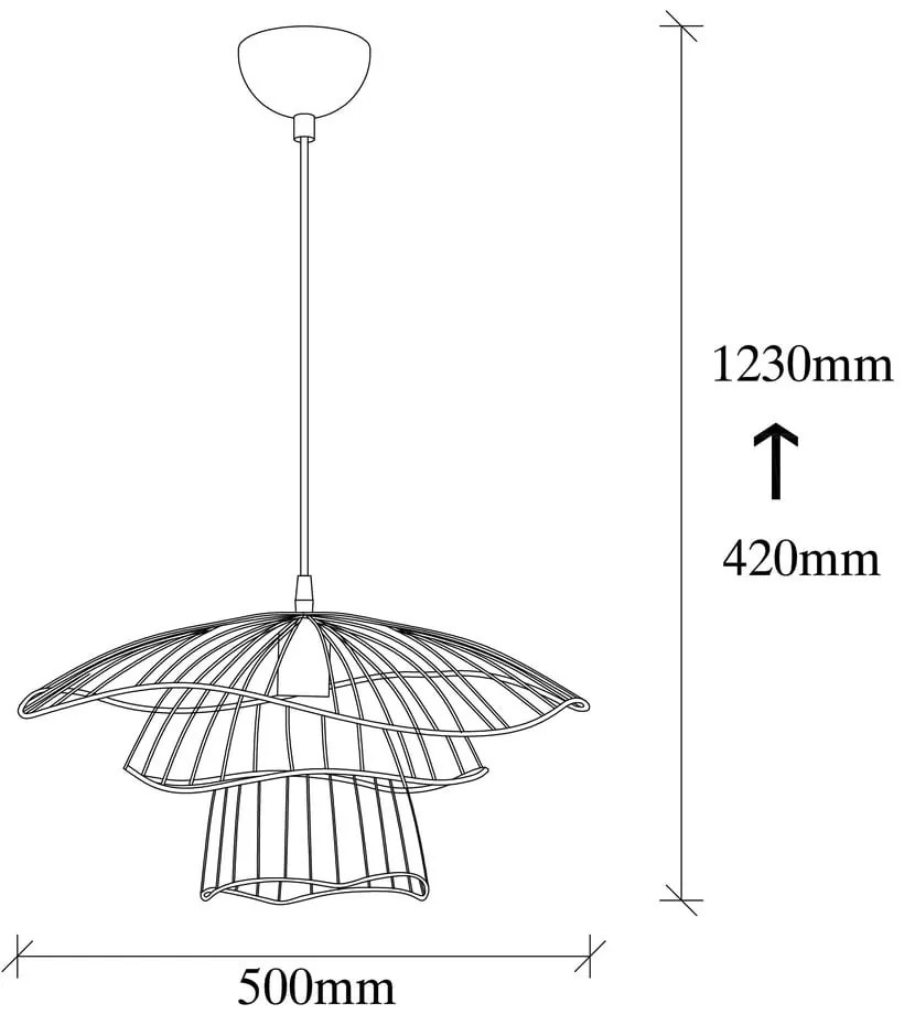 Czarna lampa wisząca ø 50 cm Farac – Opviq lights